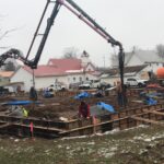 POURING CONCRETE FOR FOUNDATION WALLS